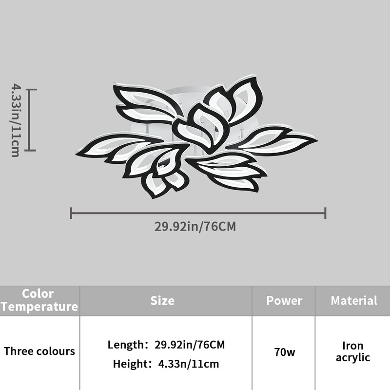 Garwarm LED Ceiling Light, Dimmable Modern Flower Shape Flush Mount