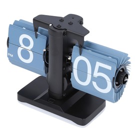 Flip Clock Vintage Desk Clock Retro Flip Down Clock, Flip Desk Shelf Clock with Ambient Light, Flip Digital Clock, Auto Flip Clock Mechanical Clock for Office Home Décor (Black