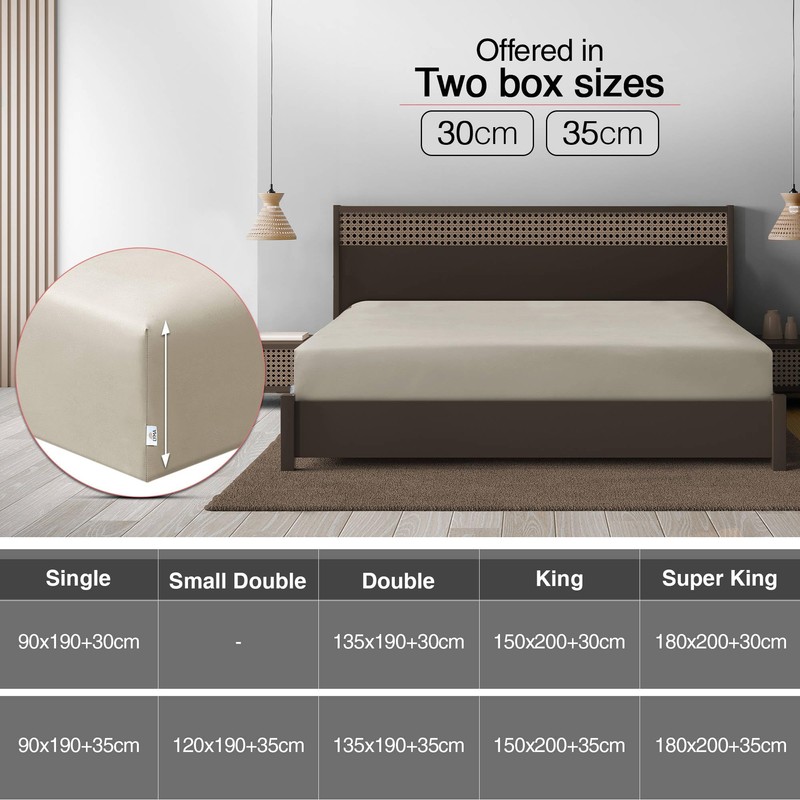 LYMA Bedding Fitted Sheet Super King, Deep Pocket 35CM, OEKO-TEX