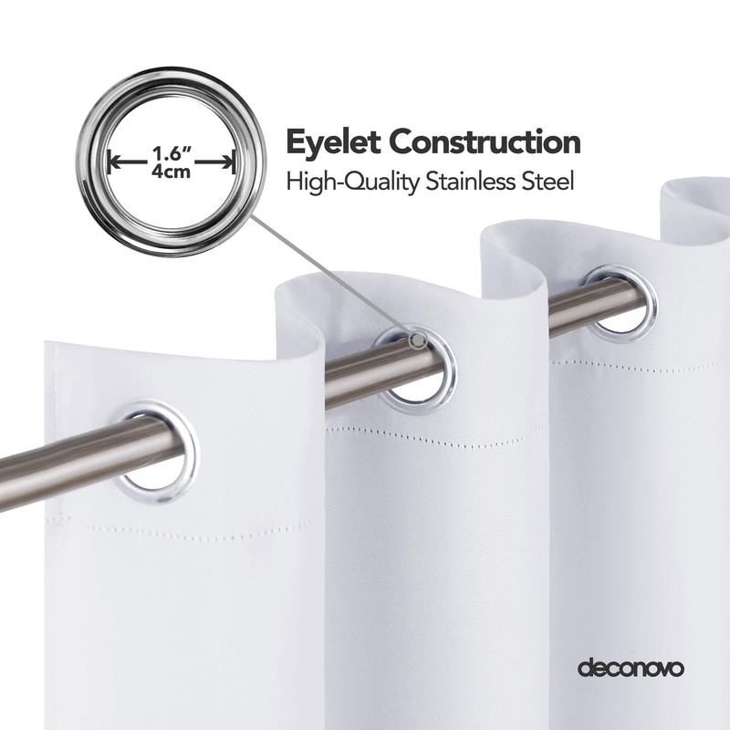 Deconovo Opaque Curtains with Eyelets, Blackout Curtains, Thick Thermal Curtain,