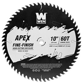 WEN BL1060C Apex 10-Inch 60-Tooth Carbide-Tipped Fine-Finish Industrial-Grade Woodworking Saw Blade with Cool-Cut Coating