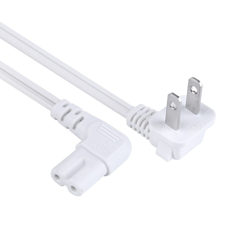C7 Power Cord 2-Slot Non-Polarized 90 Degree Angle SPT-2 18AWG