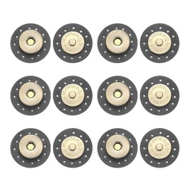 sourcing map 6 Pcs Leather Snaps Buttons, Magnetic Purse Snap Clasps Bag Fastener Clasp for DIY Bags Clothes Accessories Hand Sewing, Grey (Round)