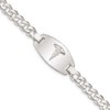 925 Sterling Silver 16mm Medical Jewelry Curb Link Chain Bracelet