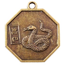 Chinese Zodiac Tai Chi Pakua Feng Shui Pendants W five Element Thread W Gift Bag Y1043 (Snake)