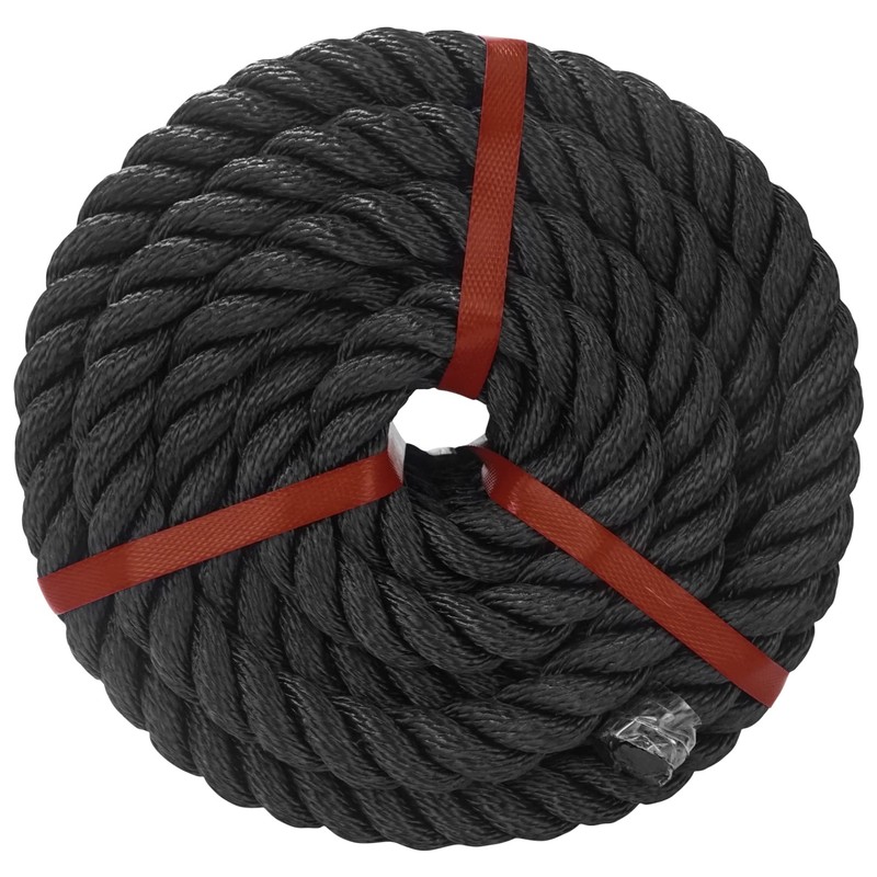 Aoneky 3/8 1/2 5/8 3/4 1 inch Black Twisted Rope