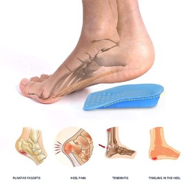 Half Height Increase Heel Cushions Insole Shoe Lift Insert Metatarsal Pad for Plantar Fasciitis Heel Pain Bone Spur Arch Support Leg Length bk