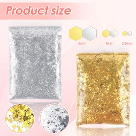 100 g Glitter for Crafts, Glitter Powder Glitter Crafts, Gold and Silver Glitter Powder for Nails Face Makeup Card Crafts Nail Art