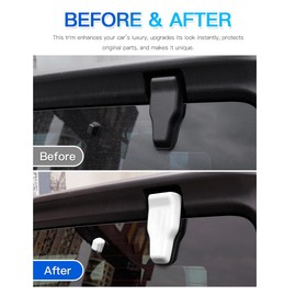 Barong for Jeep JL Rear Tail Window Hinge & Rain Wiper Nozzle Cover Trim for 2018-2025+ Jeep Wrangler JLU Gladiator JT 4xe JLU Sport Sahara Freedom Rubicon Unlimited Exterior Accessories White 3PCS