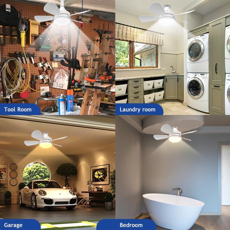 Jolimark 2000 Lumen Socket Ceiling Fan Light with Remote, E26