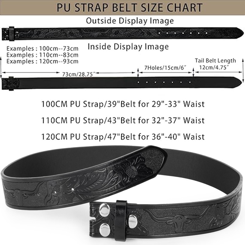 IZUS Classic Retro Belt Strap for Men Women without Buckle