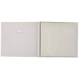 MCS Expandable 10-Page Fabric Scrapbook Album with Photo Opening Cover and 12 x 12 Inch Pages, 13.5 x 12.5 Inch, White