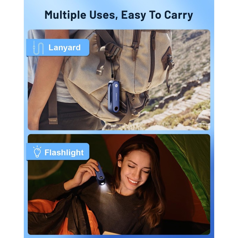 SWEETFULL Portable Handheld Mini Fan with LED Display, 3-in-1 Personal