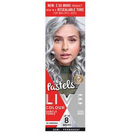 Schwarzkopf LIVE Colour Pastels Cool Grey, Semi-permanent Hair Colour,Lasts Up to 8 Washes