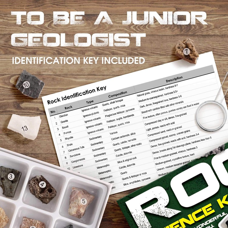 Rock & Stone Collection 15 PCS with Collector Box, STEM