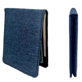 CardGear RFID Blocking Full Size Bifold Wallet with 8 Slots, 1 Key Pocket, Cash Divider, and Large ID window, Come with ECO-friendly Gift Box (Canvas, Denim Blue)
