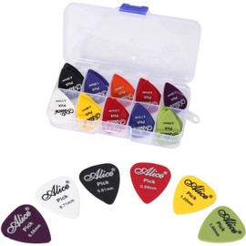 50 Púas de Guitarra, Resina ABS Modelo Brillante, 6 Grosores para Guitarra y Guitarra Acústica,Puas para Guitarra,Varios Colores para Principiantes (50 (seis grosores))