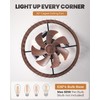 Yituplyee Flush Mount Ceiling Fans with Lights and Remote,Wood Caged