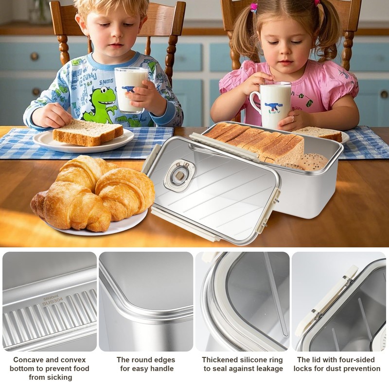 Bread Box for Homemade Bread, Time Recording Bread Storage Container