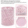 DSYJ Hollow Rose Flower Pattern Cylinder Pen Pencil Pot Holder