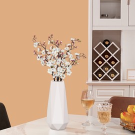 Hamore 6PCS 23.6'' Artificial Plum Blossom Flowers Faux Long Stem Plum Blossom Branches Artificial Silk Simulation Flower Artificial Flowers for Home Table Wedding Decoration Office Party Decor