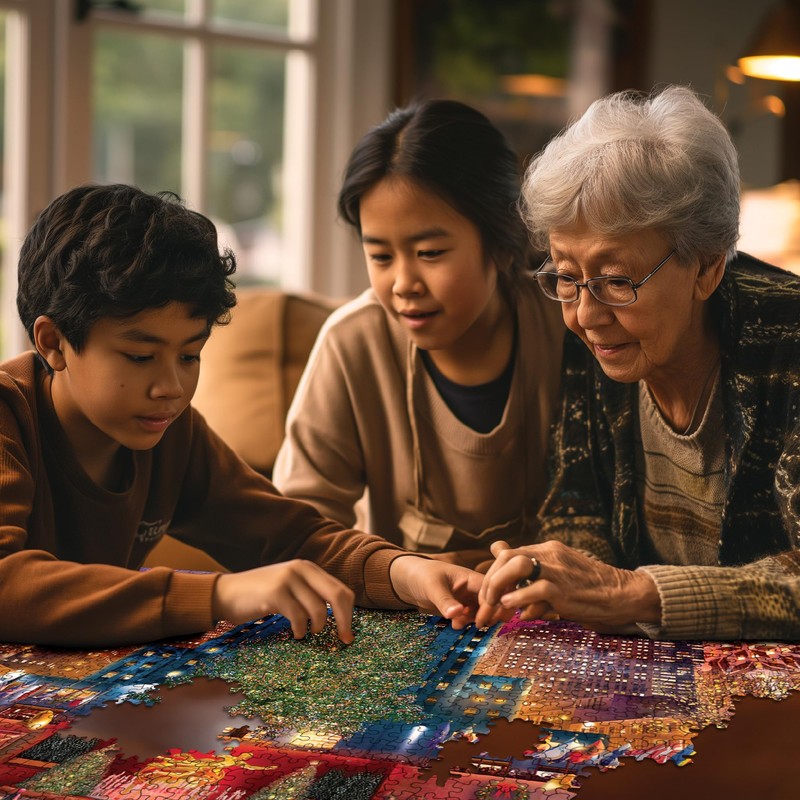 White Mountain Christmas Puzzles 1000 Pieces Winter Theme Jigsaw Puzzle