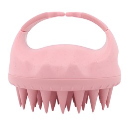 Flomiara Kopfhautmassagegerät für Haarwachstum, Kopfmassagegerät, weiche Silikon-Zähne, Scrubber für dickes dünnes Schuppenbürste Silikon-Haarschrubber funktioniert auf nassem/trockenem Haar (Rosa)