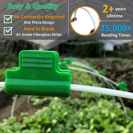 LANEVAN Greenhouse Hoops for 2-4ft Wide Raised Beds, 6.56ft Long Super Bendable Fiberglass Garden Hoops, Weather Resistant Grow Tunnel Support Hoops Frame for Plant Row Cover, 6 Pcs