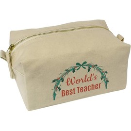'World's Best Teacher' Canvas Wash Bag/Makeup Case (CS00041356)
