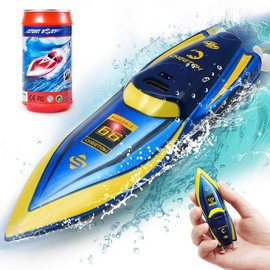 360° Rotating Fast RC Boat - Pool and Lake RC Boats, Underwater RC Speedboat Toys, Mini RC Boats for Adults and Kids, 2.4GHZ Remote Control Boats:_Red
