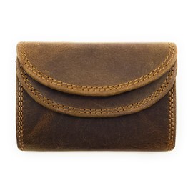 Small Genuine Leather Changing Purse - Compact Wallet with Coin Compartment, Note Compartment & RFID Protection - Minimalist Wallet for Men and Women, Hunter Brown, Minimalist