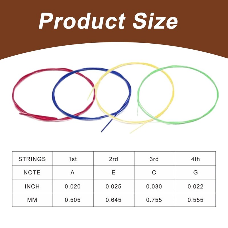 Set of 2 Ukulele Strings, Nylon String Replacement Parts, Accessories