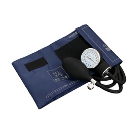 EMI Navy Sprague Rappaport Stethoscope and Deluxe Aneroid Sphygmomanometer Manual Blood Pressure Combination Set Kit (#112 and #217) - Perfect for Nurses, Doctors, Medical Professionals, and EMTs.