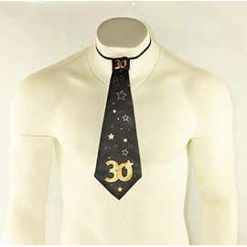 Happium Happy Birthday Black Gold Tie - Party By Age (30th)