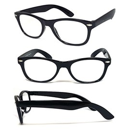 VeryHobby Retro Rockers Deluxe Reading Glasses 2 Color 12 Power Strength (Black, 1.75)