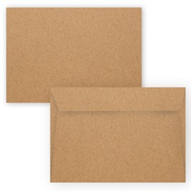 Briefumschlag C6 Haftklebend Selbstklebende 25-50 Stück Briefumschläge Kuvert Briefkuvert in Kraftpapier Optik Vintage 80 g/m² 114 x 162 mm Hochzeit Geburtstag Grußkarten Einladung Danksagung (25)