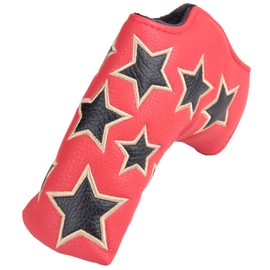 Putter Cover Headcover Pin Fit Scotty Cameron Odyssey Magnetic Closure Star Blue Red Yellow White (Red)