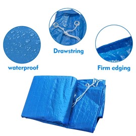 Pool Cover, Round Swimming Pool Cover for Above Ground Pools 8FT Waterproof Dustproof Protector for Inflatable Pool