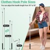 Greeily Clothes Hook Pole, High Reach Garment Hook for Hanging