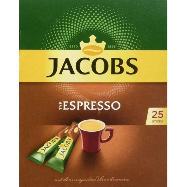 Jacobs Type Espresso Instant Ground Coffee, 25 Portions (Pack of 4)