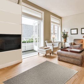 Furnish my Place Modern Indoor/Outdoor Commercial Solid Color Rug - Beige, 2' Round, Pet and Kids Friendly Rug. Made in USA, Area Rugs Great for Kids, Pets, Event, Wedding