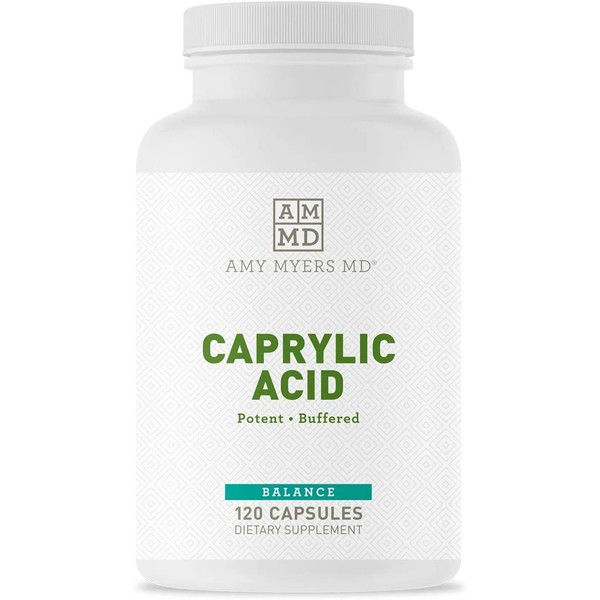 Dr Amy Myers Caprylic Acid Capsules 800 mg - Provides Optimal Support for Healthy Balance - Gradual Release, Best Buffered Formula to Support a Healthy Gut and Probiotic - 120 Vegan Capsule