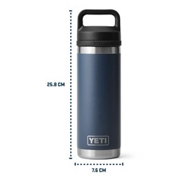 YETI Rambler Water Bottle 18 oz (532 ml) Charcoal - Stainless Steel Water Bottle, Sports Water Bottle with Chug Closure, Insulated Sports Bottle