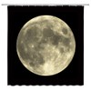 WUASDCS Full Moon Shower Curtain Mysterious Gray Planet Black Background