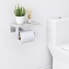 Gypie Brushed Nickel Toilet Paper Holder with Natural Marble Shelf,