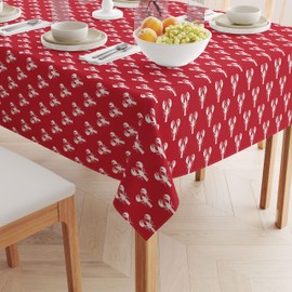 Fabric Textile Products Square Tablecloth, 100% Milliken Polyester, Machine Washable, 90x90, Maine Lobster