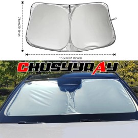 CHUSYYRAY FOR Chevy Silverado 2014-2018 Sun Shade - 29.10x61.02" Compact & Portable