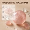 50ML Rose Quartz Roller Bottle for Castor Oil, Amber Glass