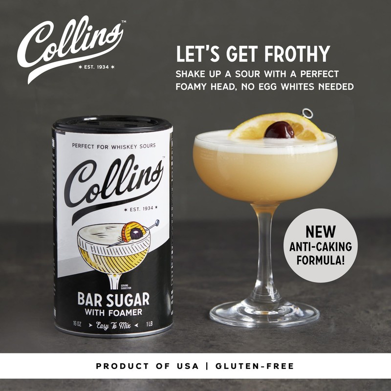 Collins Bar Sugar with Foamer | Create Foam Cocktails and