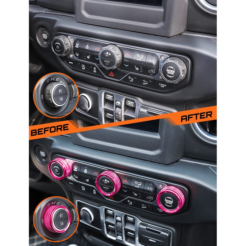 Savadicar Climate Control Panel Knob Trim Kit & Light Control
